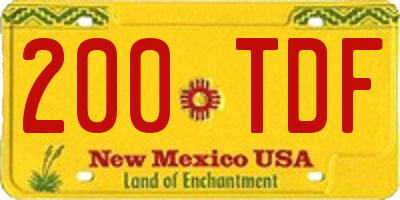 NM license plate 200TDF