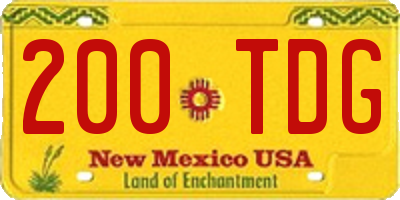 NM license plate 200TDG
