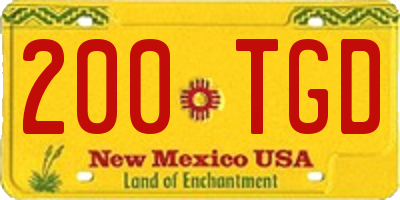 NM license plate 200TGD