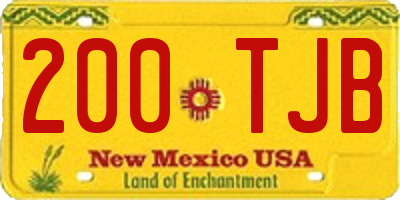 NM license plate 200TJB