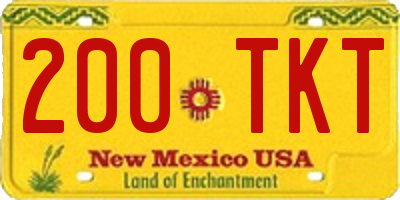 NM license plate 200TKT