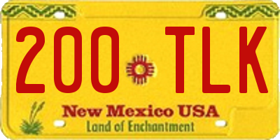 NM license plate 200TLK
