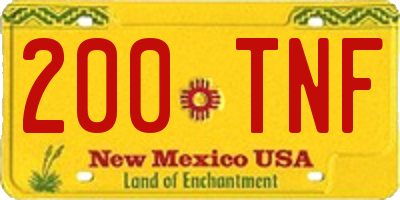 NM license plate 200TNF