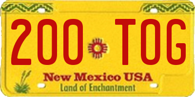 NM license plate 200TOG