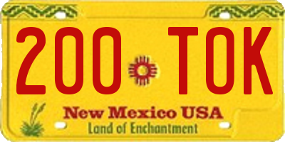 NM license plate 200TOK