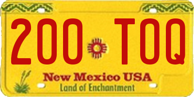 NM license plate 200TOQ