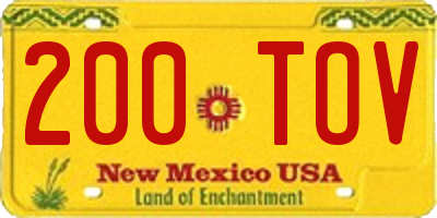 NM license plate 200TOV