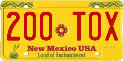 NM license plate 200TOX