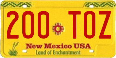 NM license plate 200TOZ