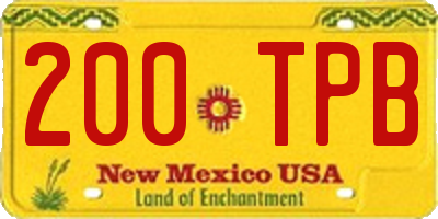 NM license plate 200TPB