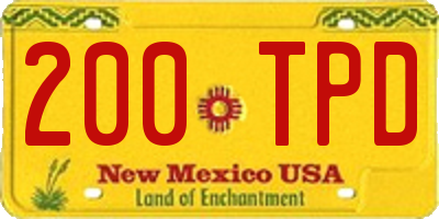 NM license plate 200TPD