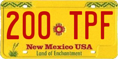 NM license plate 200TPF