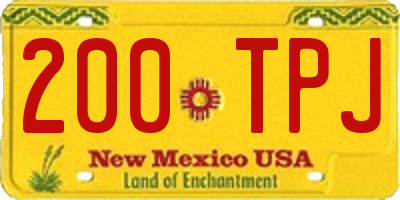 NM license plate 200TPJ