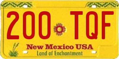 NM license plate 200TQF