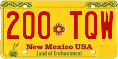 NM license plate 200TQW