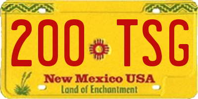 NM license plate 200TSG