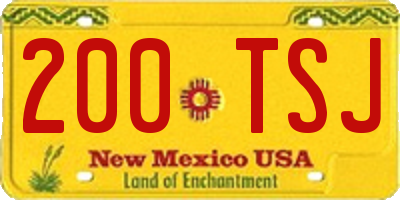 NM license plate 200TSJ