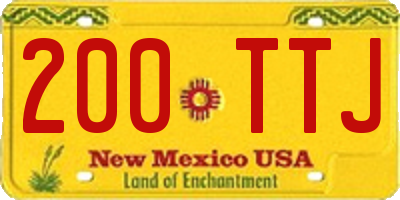 NM license plate 200TTJ