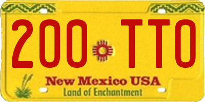 NM license plate 200TTO