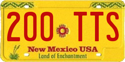 NM license plate 200TTS