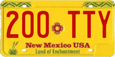NM license plate 200TTY