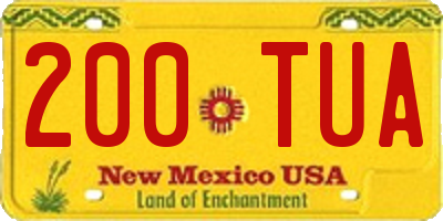 NM license plate 200TUA