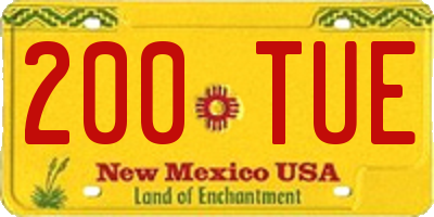 NM license plate 200TUE