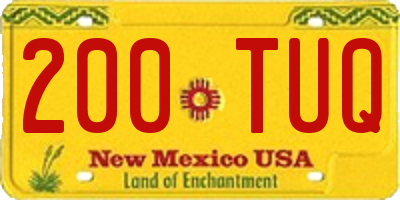 NM license plate 200TUQ