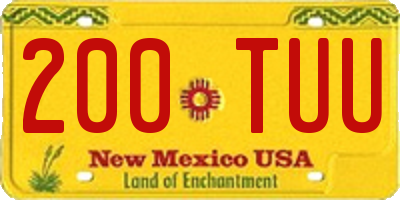 NM license plate 200TUU