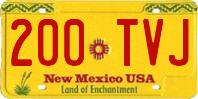 NM license plate 200TVJ