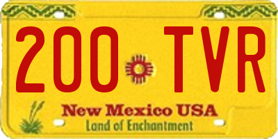 NM license plate 200TVR