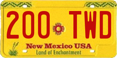 NM license plate 200TWD