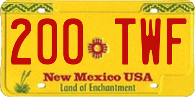 NM license plate 200TWF