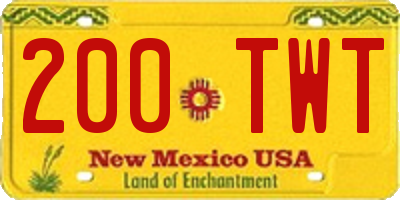 NM license plate 200TWT
