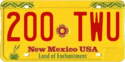 NM license plate 200TWU