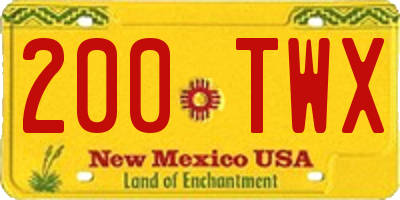 NM license plate 200TWX
