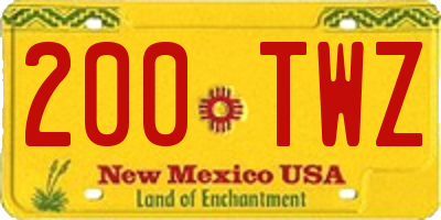 NM license plate 200TWZ