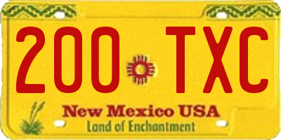 NM license plate 200TXC