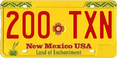 NM license plate 200TXN