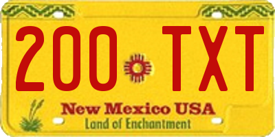 NM license plate 200TXT