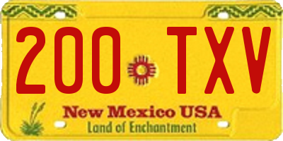NM license plate 200TXV