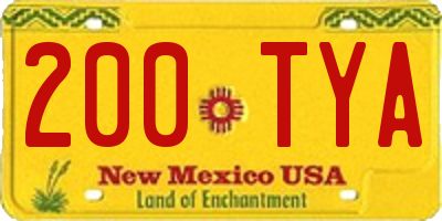 NM license plate 200TYA