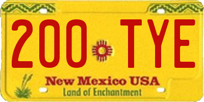 NM license plate 200TYE