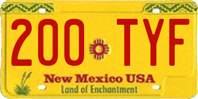 NM license plate 200TYF