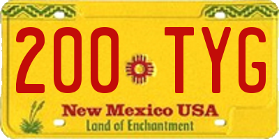 NM license plate 200TYG