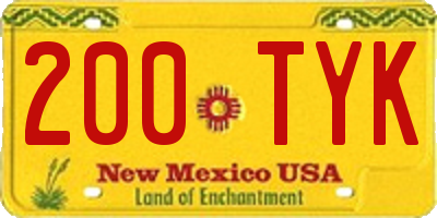 NM license plate 200TYK