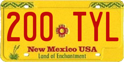 NM license plate 200TYL