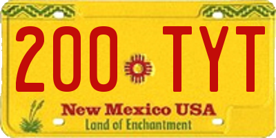 NM license plate 200TYT