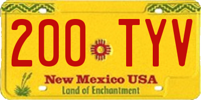 NM license plate 200TYV
