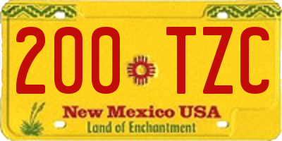 NM license plate 200TZC